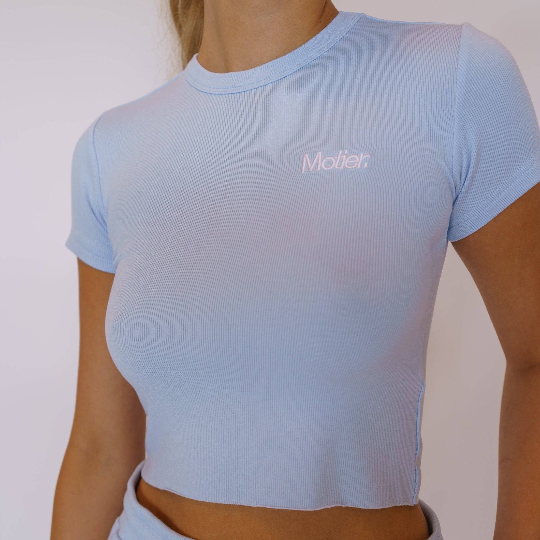 The Daily Ribbed Crop (Zen Blue) - Motier Lafayette 