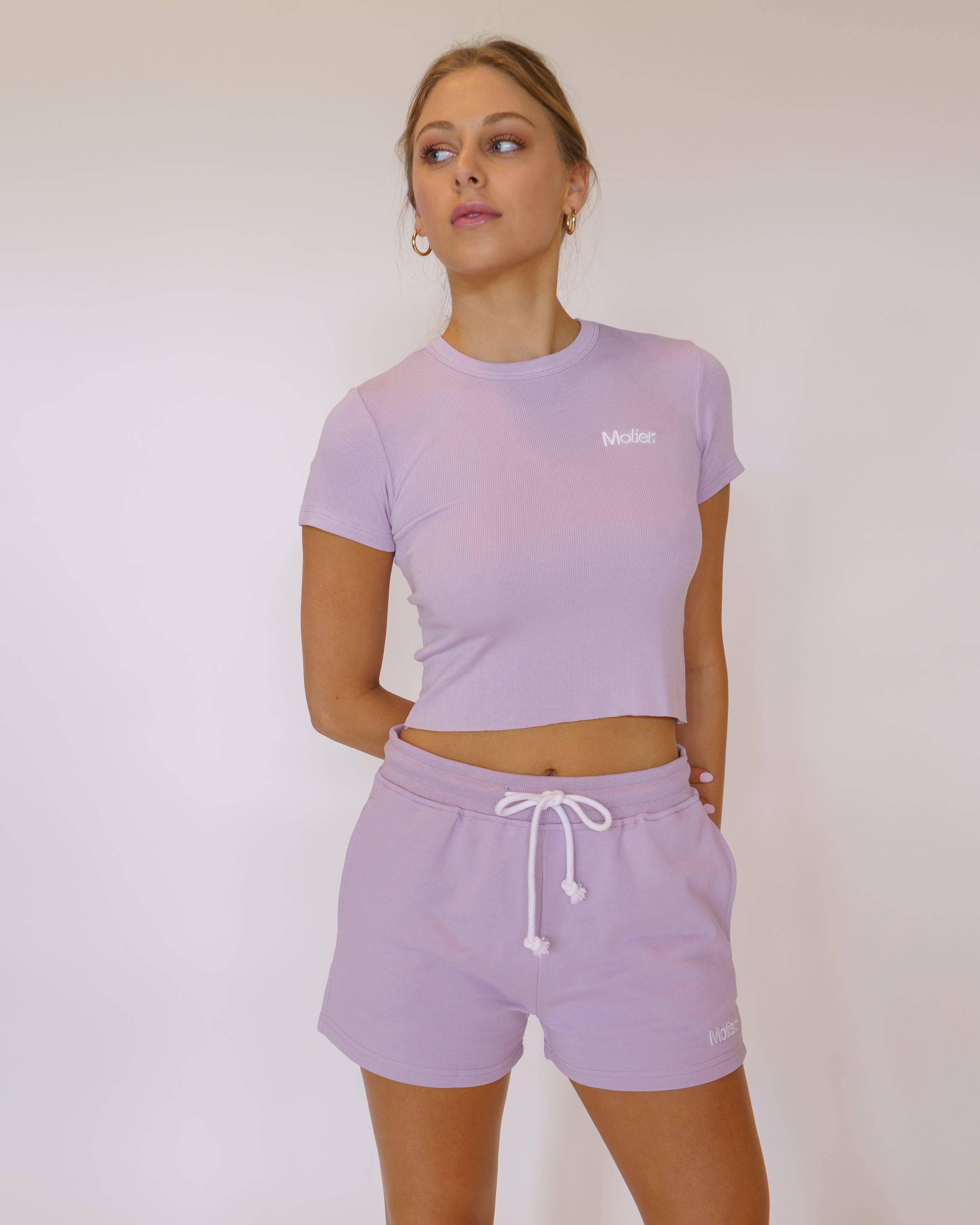 The Daily Ribbed Crop (Lavender Mist) - Motier Lafayette 