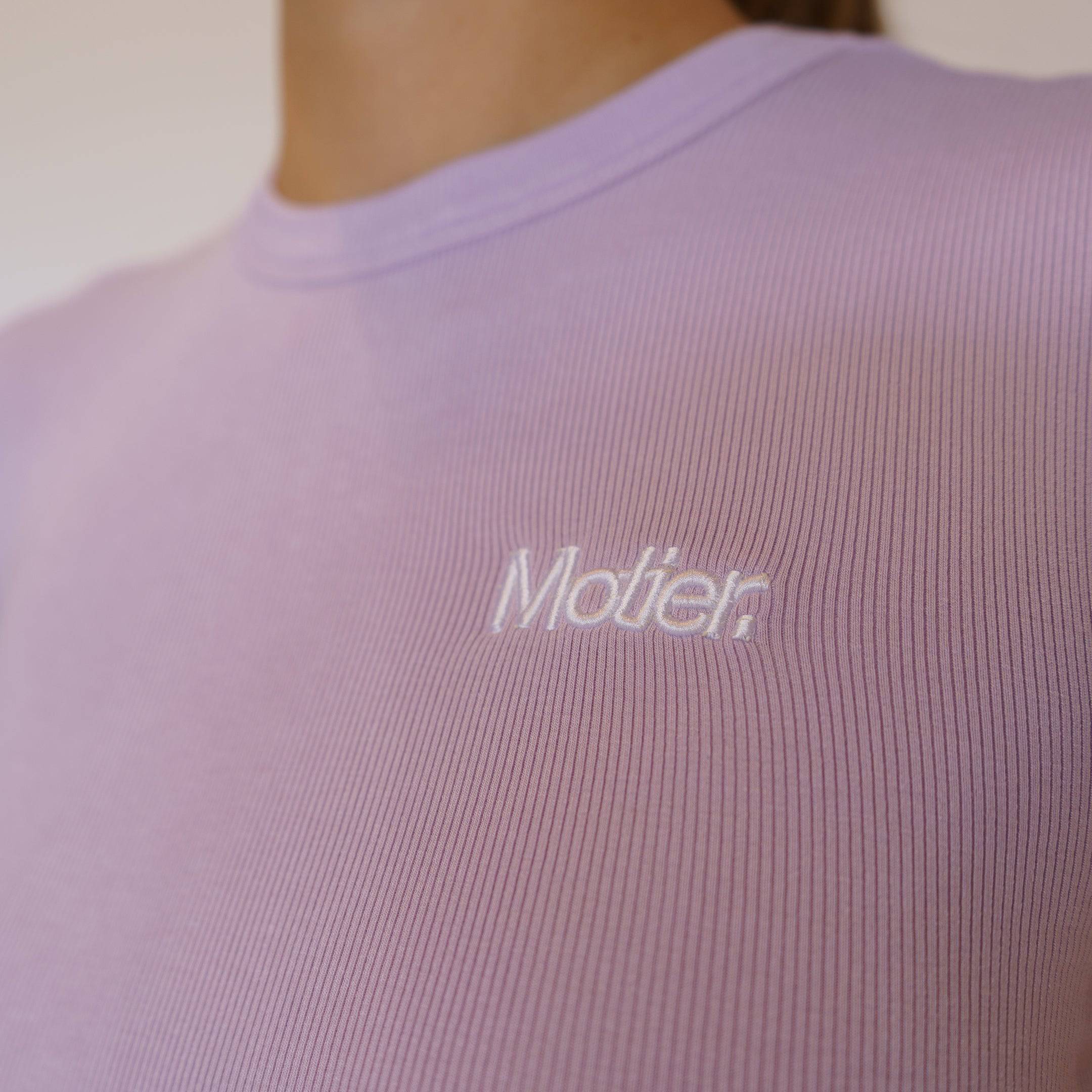 The Daily Ribbed Crop (Lavender Mist) - Motier Lafayette 