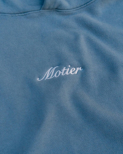 Script Luxe Premium Hoodie (Steel Blue)
