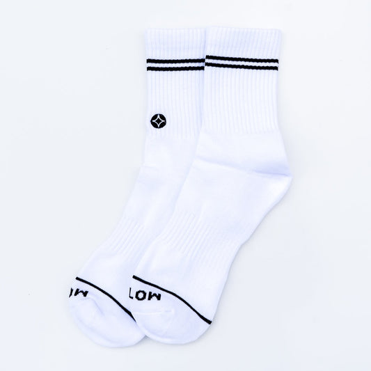 Quarter Striped Socks (White)