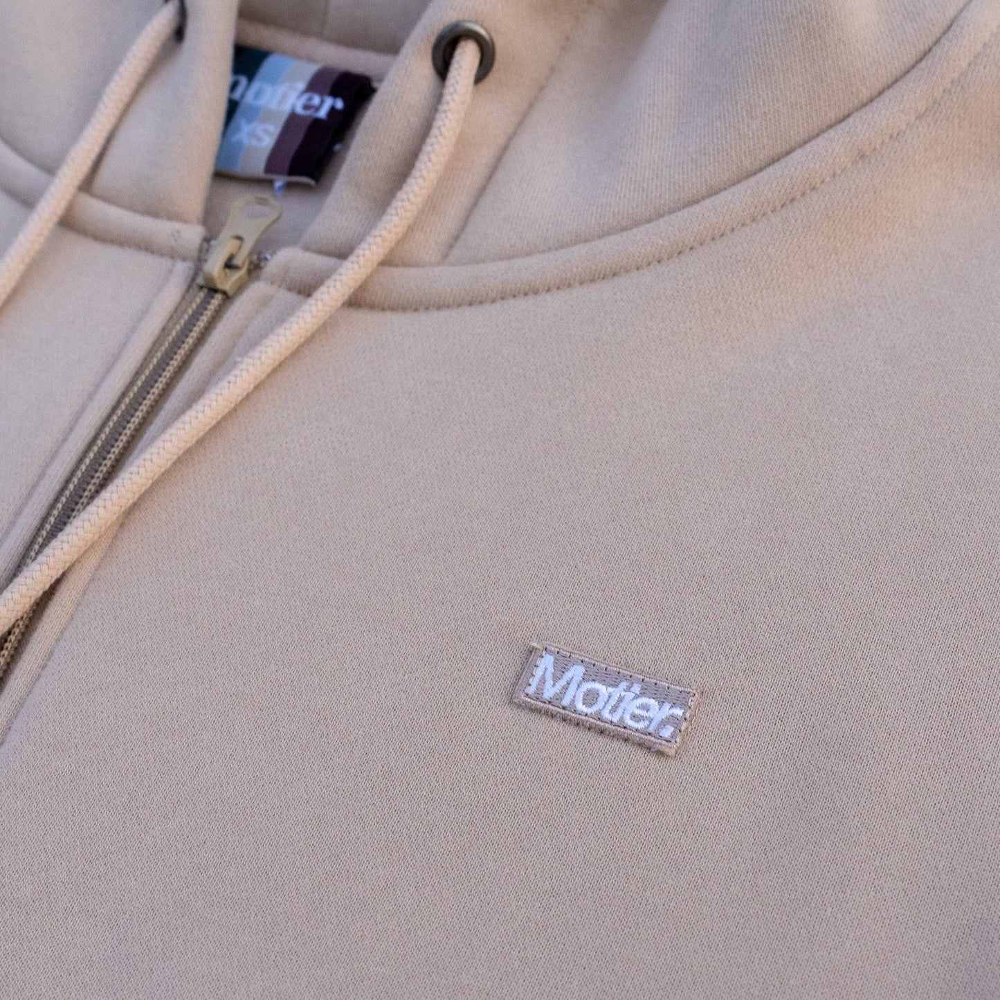The Frances Full-Zip Hoodie (Dark Beige) - Motier Lafayette 