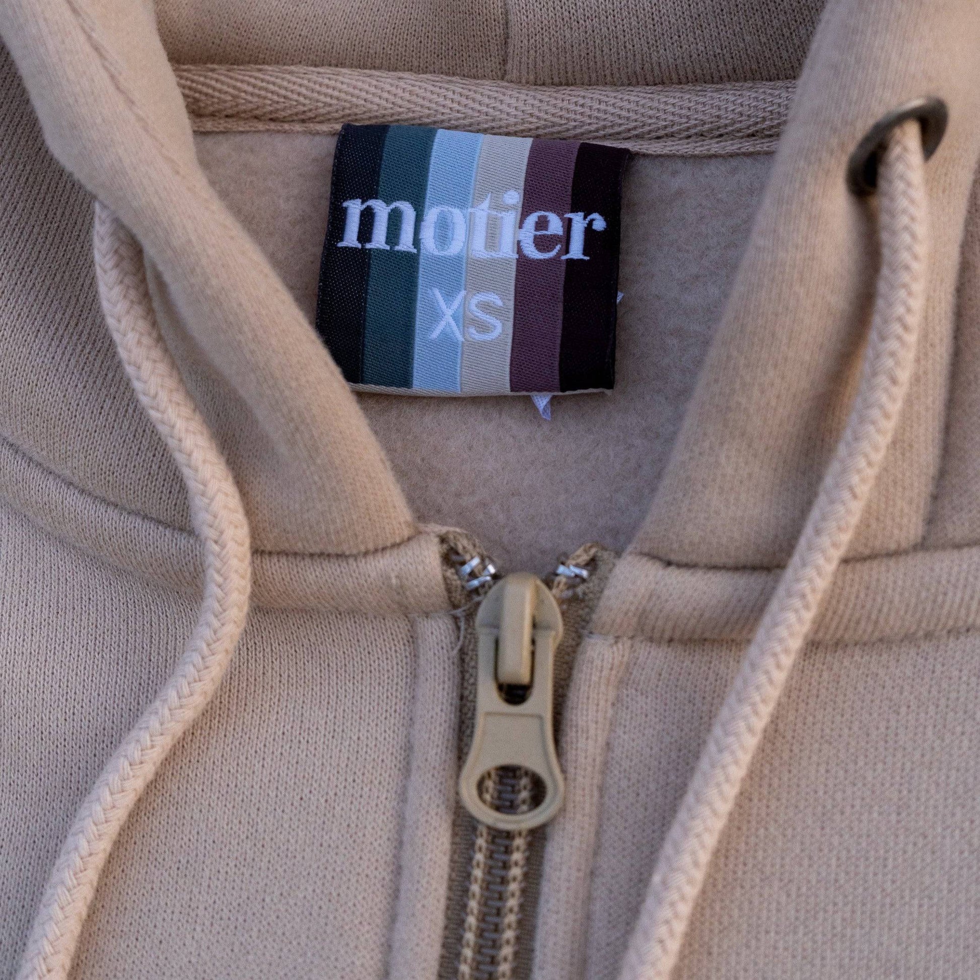The Frances Full-Zip Hoodie (Dark Beige) - Motier Lafayette 