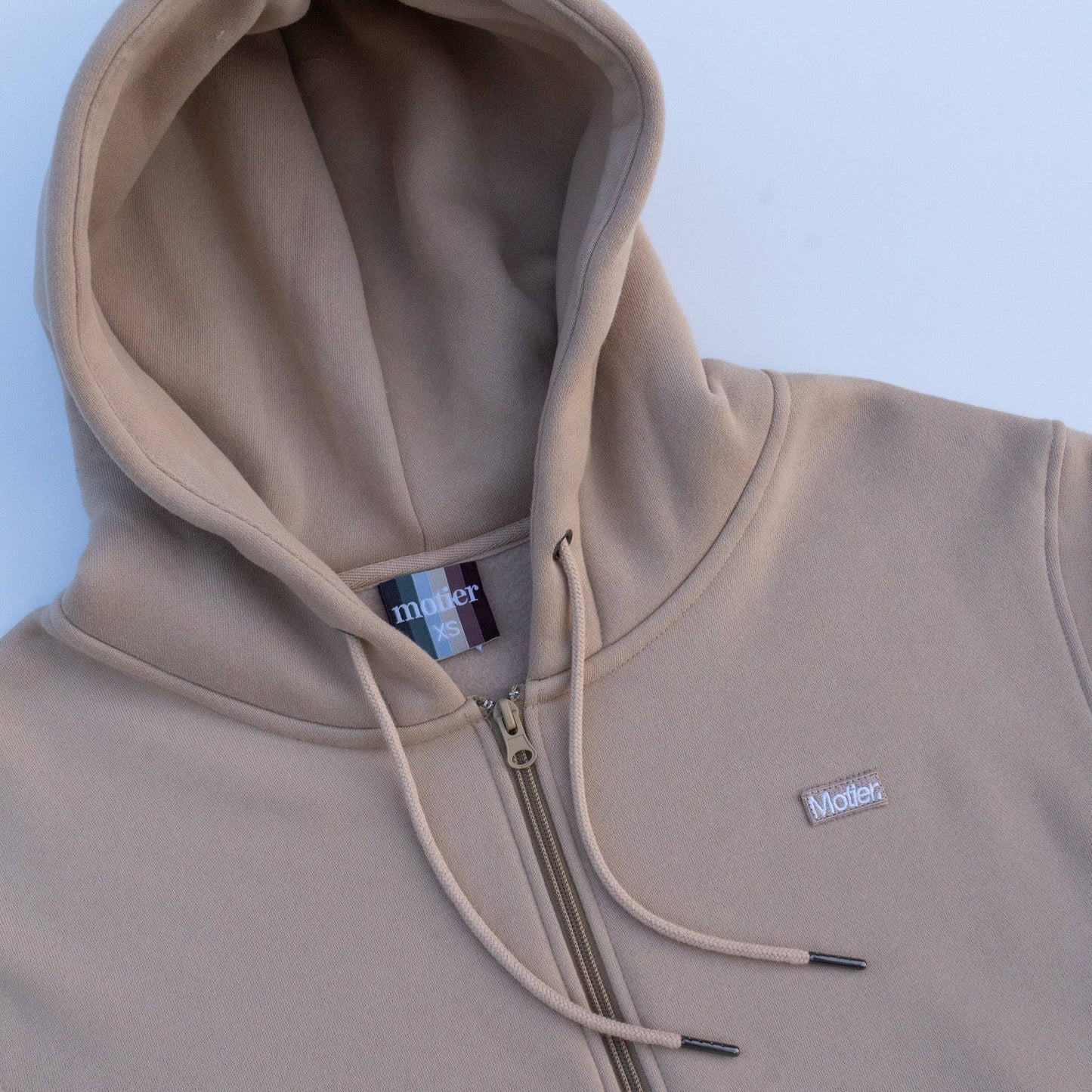 The Frances Full-Zip Hoodie (Dark Beige) - Motier Lafayette 