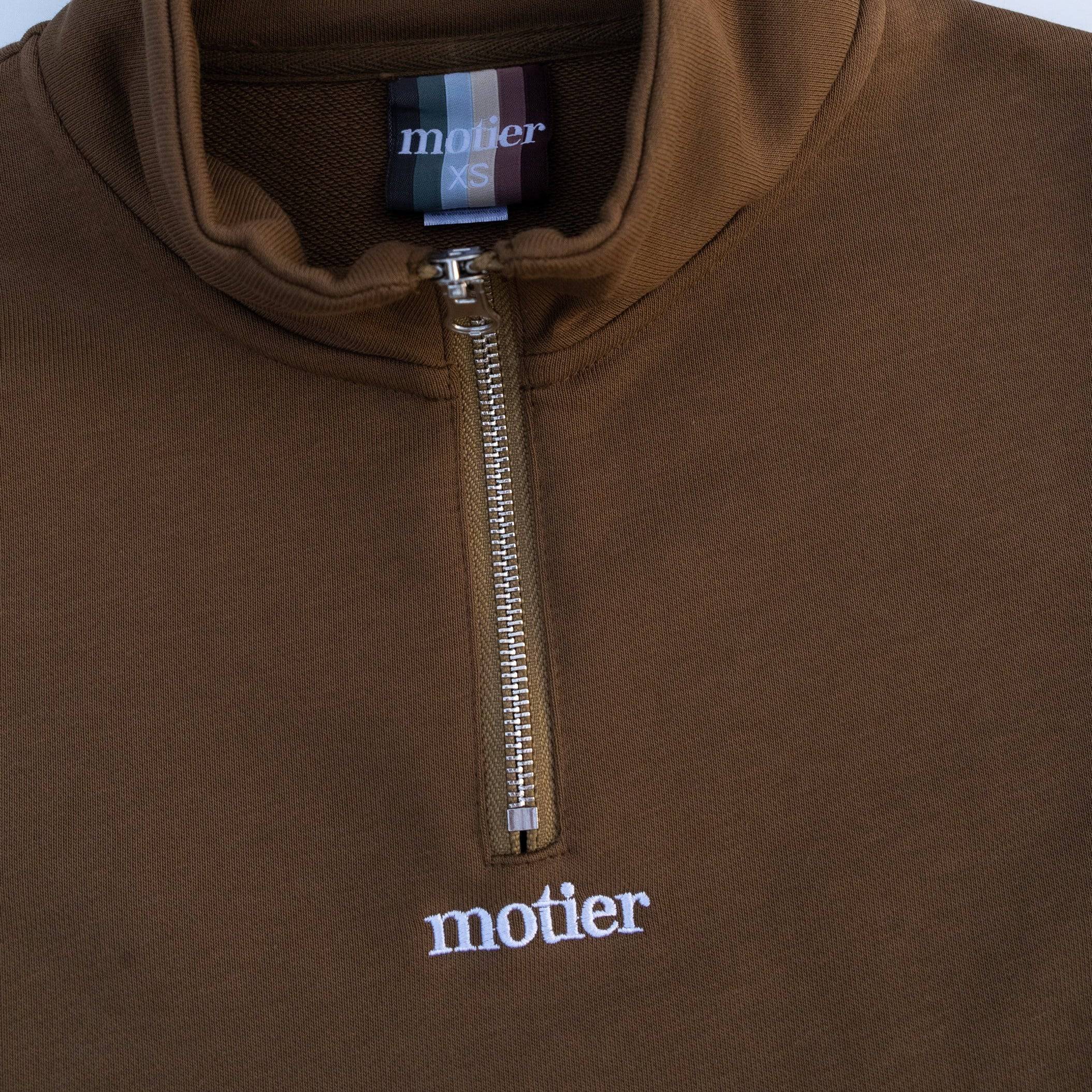 The Alexandre Quarter Zip (Brownstone) - Motier Lafayette 
